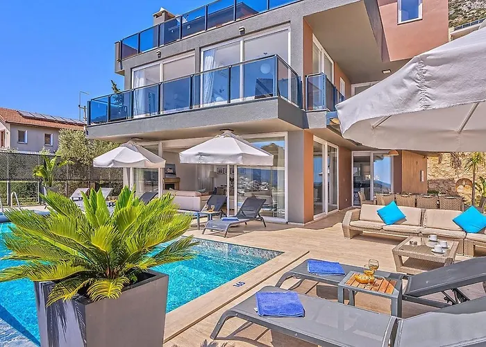 Willa Luxury 5 Bedroom Seaview With Private Heated Pool Kalkan